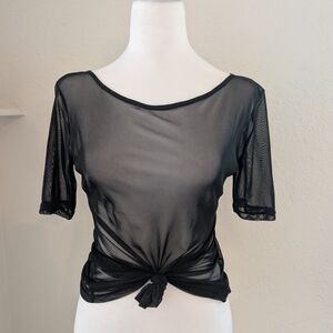 Potter's Pot Black Sheer Crop Top